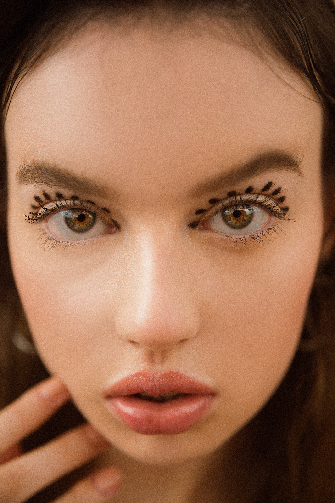 model skin natural face eyes lips makeup portrait jewerly light