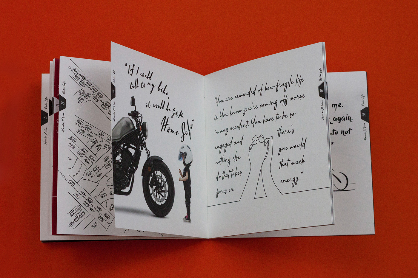 Motor Bike book Coffee book typography   quote editorial design 