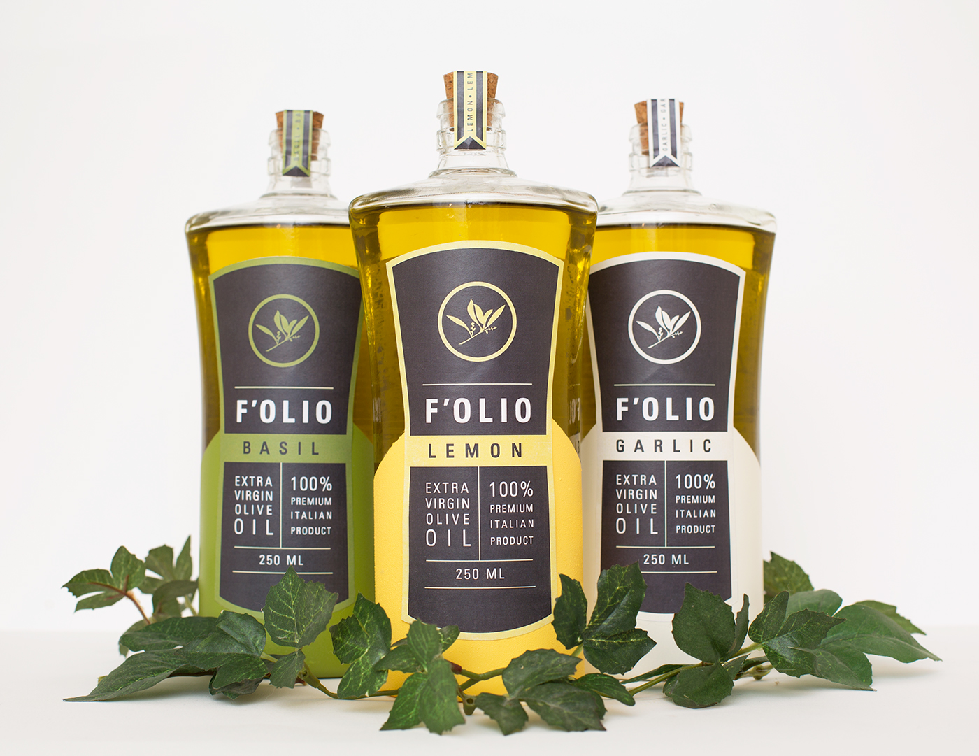 Packaging package design  Olive Oil label design branding  olive oil set repackaging labels f'olio