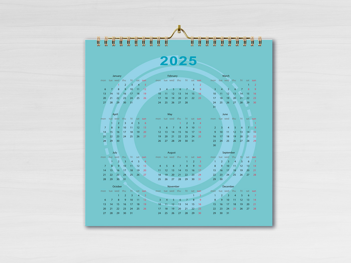 clendar design calendar 2024 adobe illustrator Graphic Designer circle geometric abstract vector artwork digital illustration