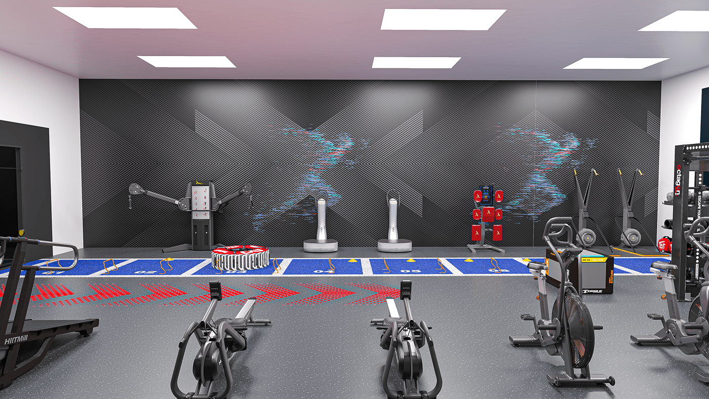 3D 3ds max architecture archviz fitness gym interior design  Render visualization vray
