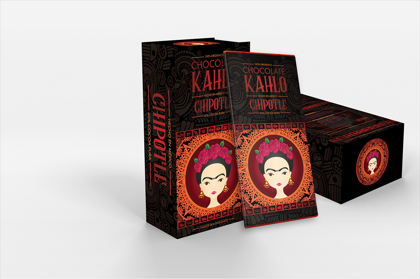 aztec chocolate Frida Kahlo aguacate chipotle fictional mexico mezcal Packaging product design 