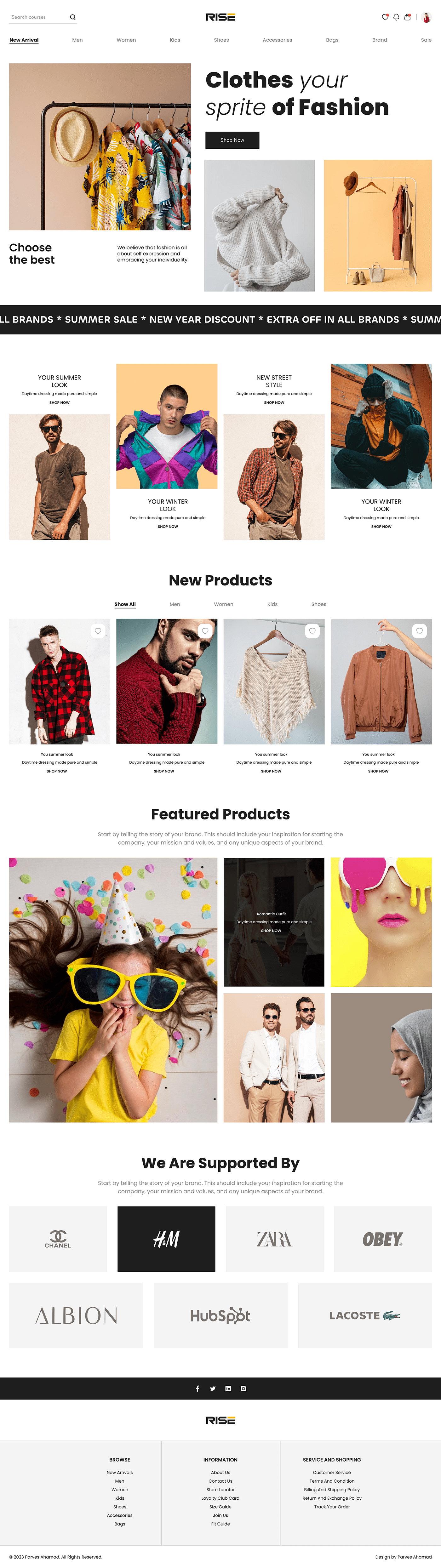 Website Web Design  UI Online shop landing page fashion website clothes woman model beauty