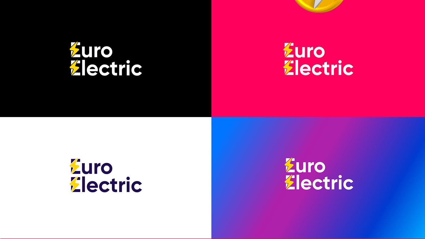 3D brand identity electric logo Logotype typography  
