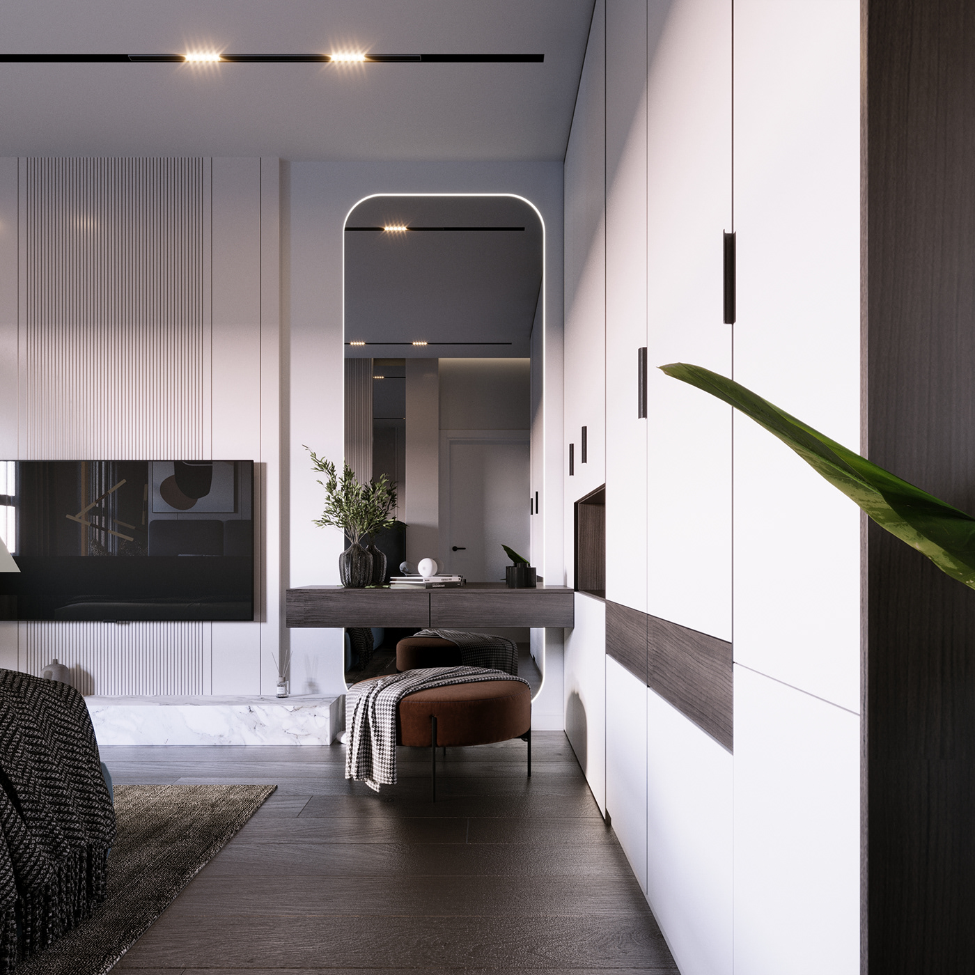 wall тв Tv unit tv design bedroom interior design  modern Render 3D 3ds max