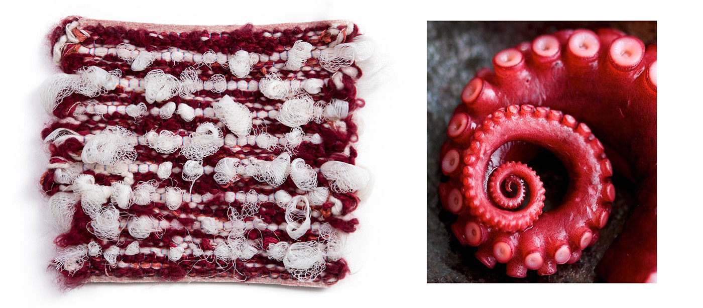 loom weaving Textiles design octopus jellyfish fish sealife