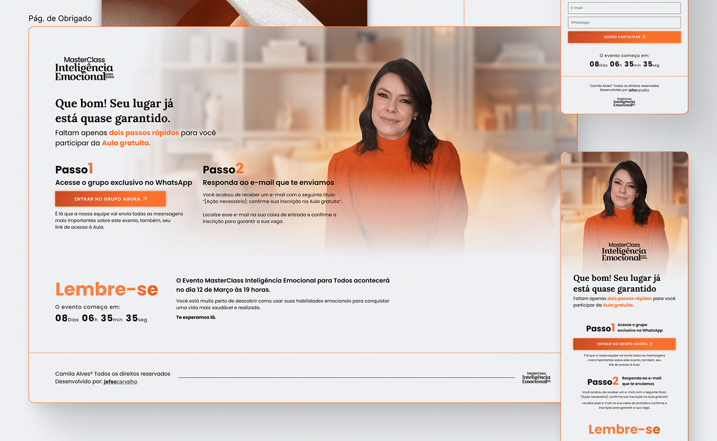 Web Design  landing page ux/ui Figma lançamento marketing   infoproduto Página de captura Lançamento Digital design gráfico