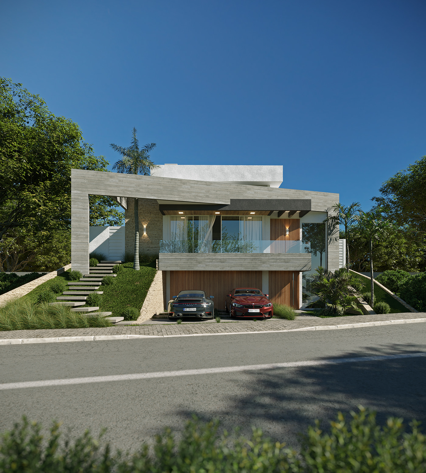 house Pool architecture Render visualization interior design  modern 3ds max corona archviz