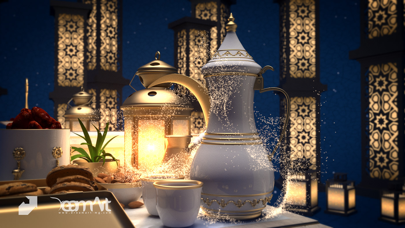 cinema 4d Hilal Idents islamic lights ramadan ramadan kareem TV Package x-particles brand identity