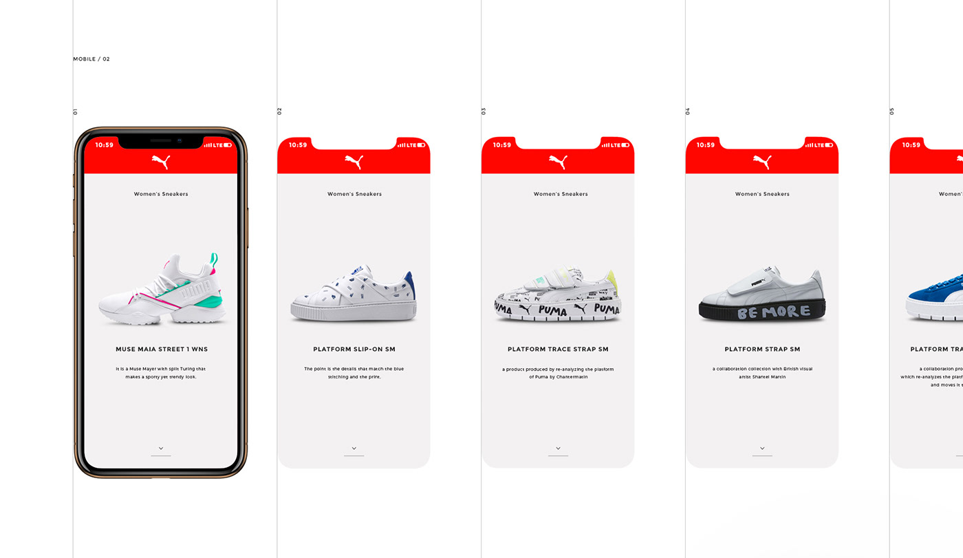 puma shoes Nike adidas sports interaction design
