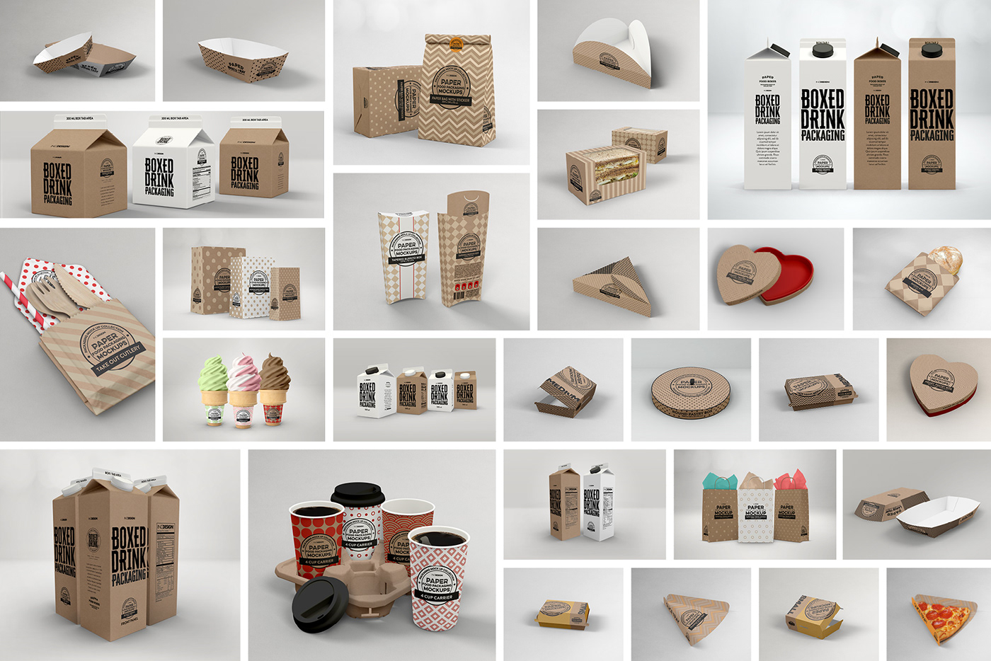 Download FREE Fast Food Packaging Mockup - UPDATED on Behance