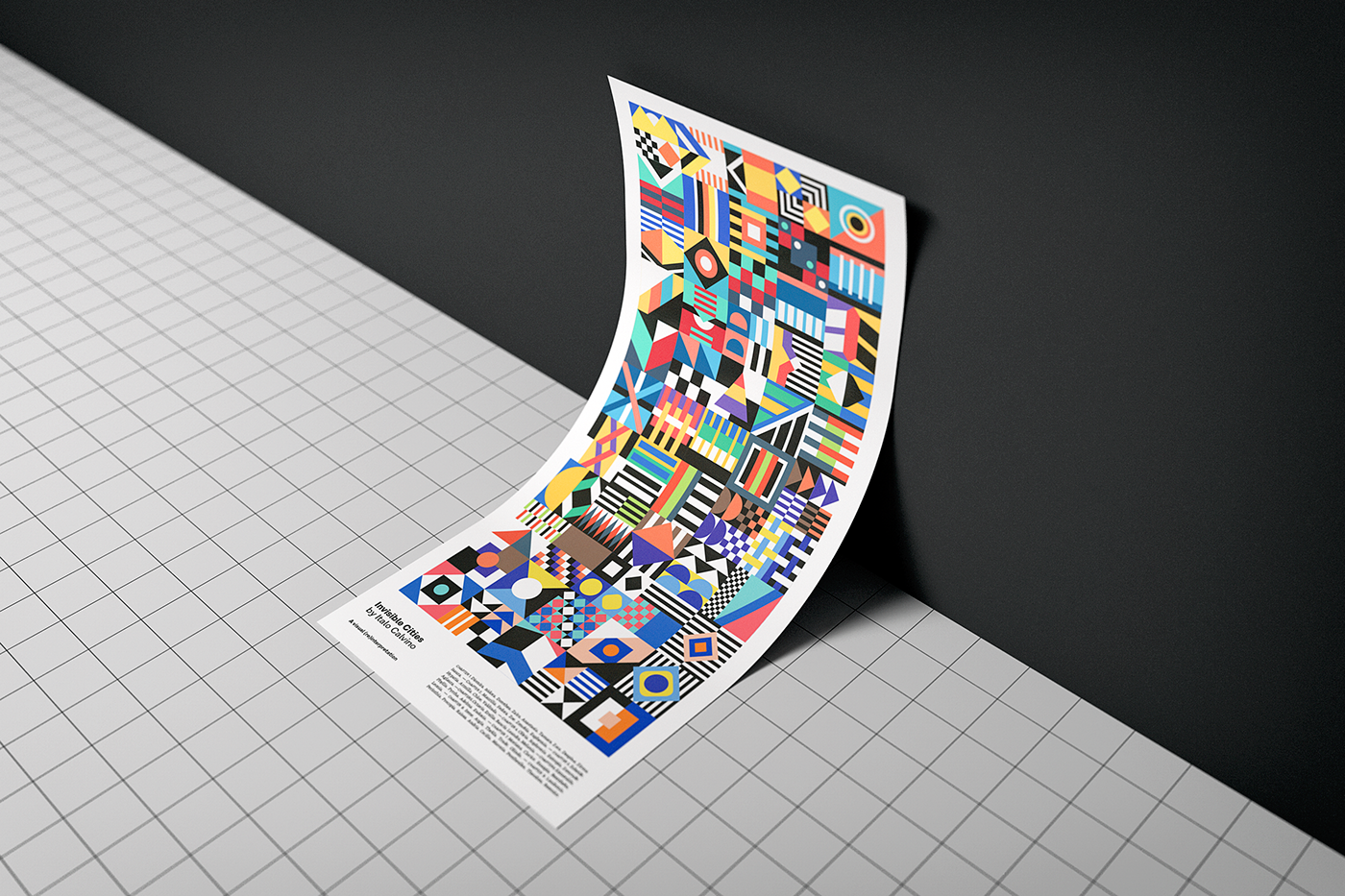 Adobe Portfolio invisible Cities italo calvino graphic spin-off ESAD matosinhos geometric Colourful  pattern Interpretation book poster inspire