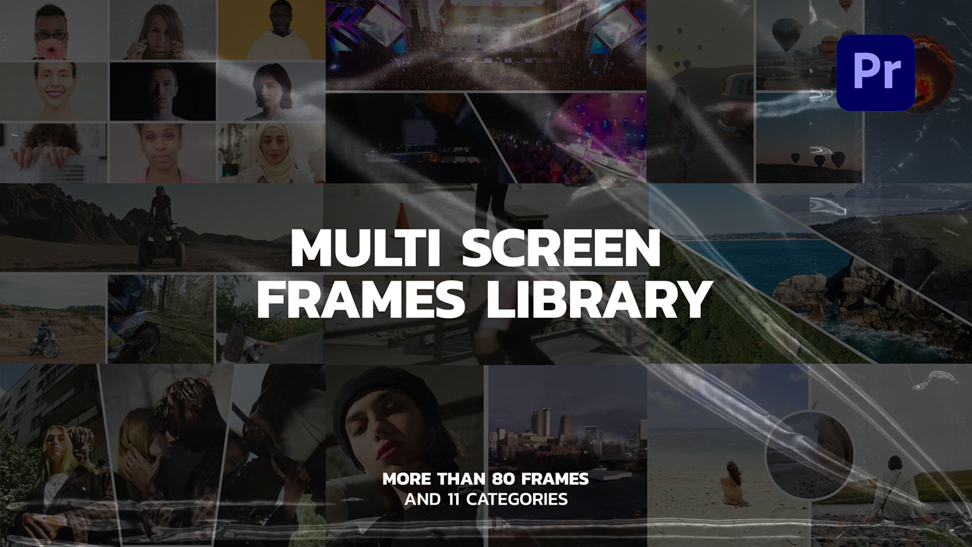 Multi Screen Frames Library - 4 Frames for Premiere Pro - 9