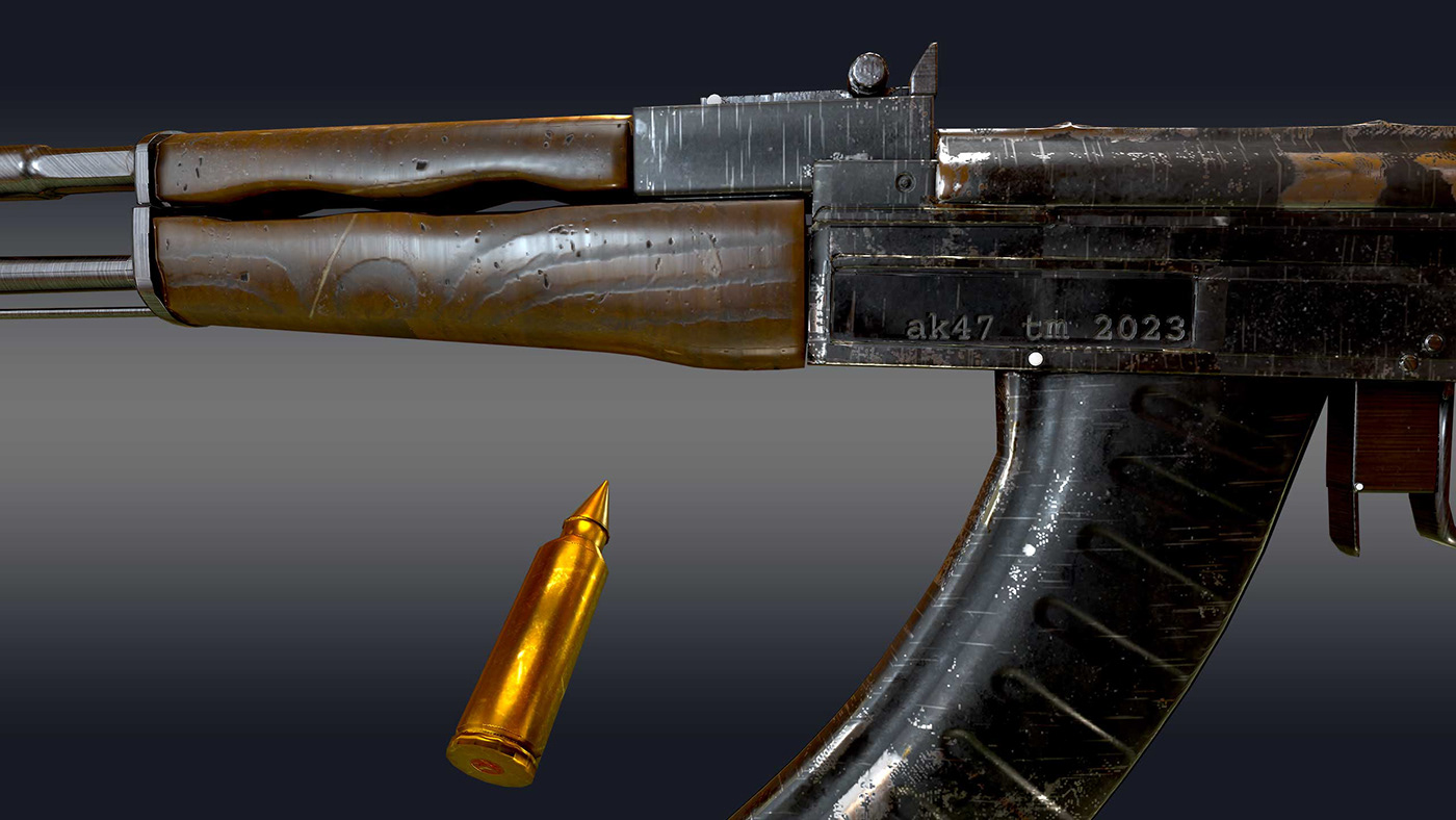 ak47 assault rifle rifle Weapon army russian War battle 3D Rifle kilashnikov