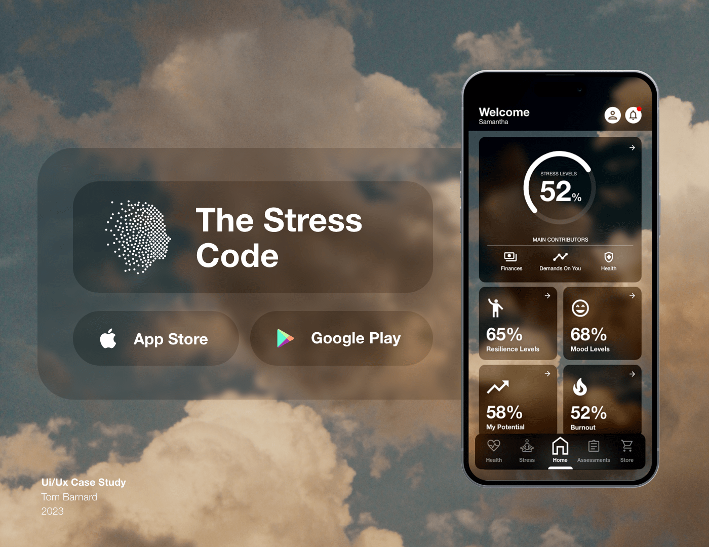 app ux/ui ui design stress management iOS App Android App dashboard design user flow Interface mobile