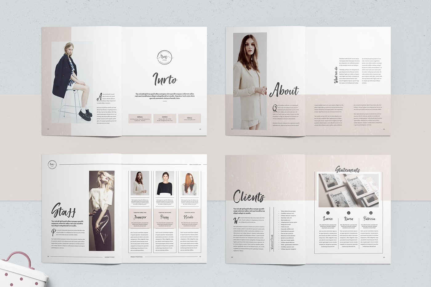 business company Project Proposal brochure template InDesign clean modern