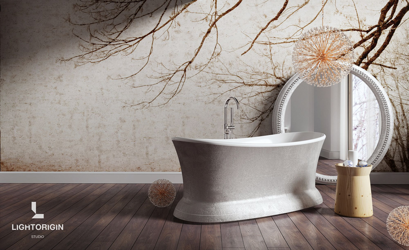CGI visualisation Render rendering bathtub product LIGHTORIGIN bathroom design
