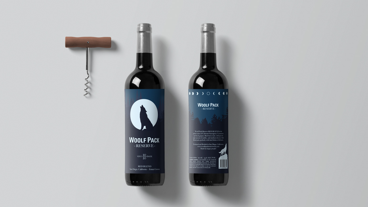 3D model graphic design  ILLUSTRATION  Packaging sketches wine wolf