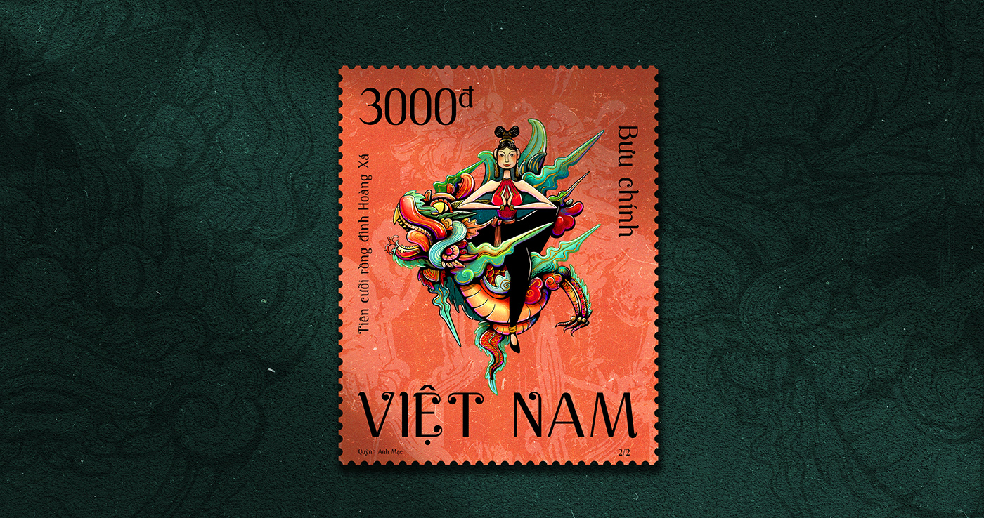 artwork culture design Drawing  ILLUSTRATION  painting   stamp traditional vietnam