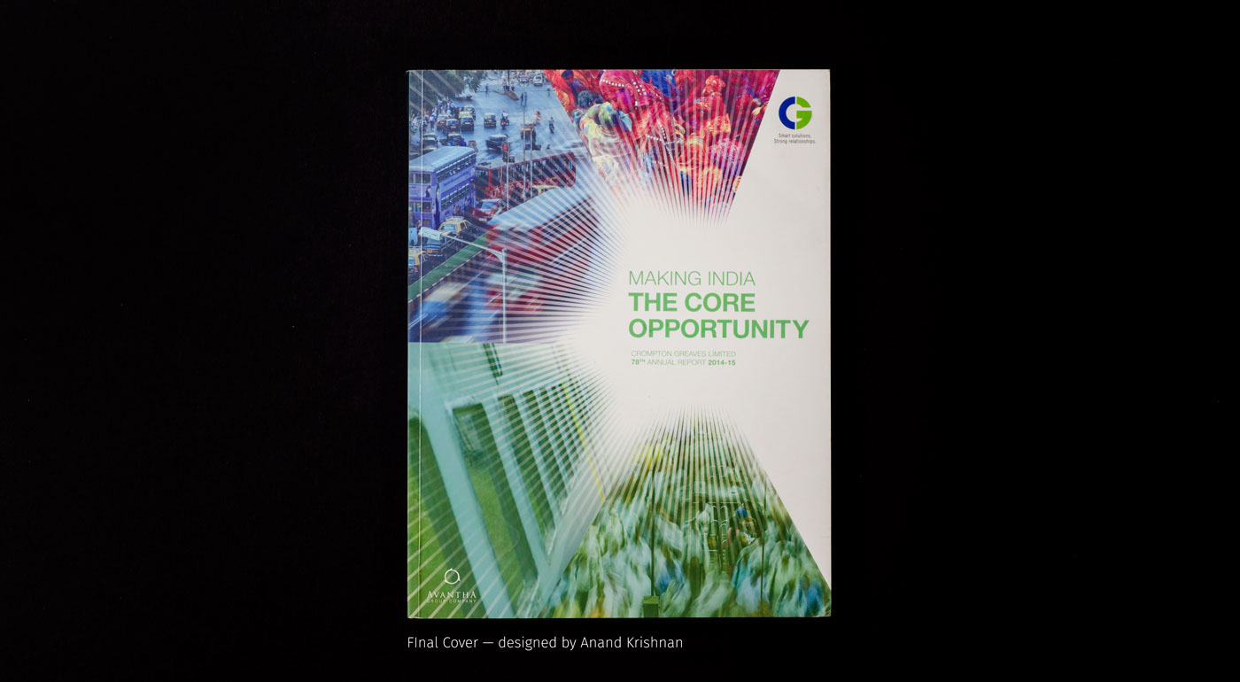 annual report Crompton Crompton Greaves energy power Layout cover design poster make in india India