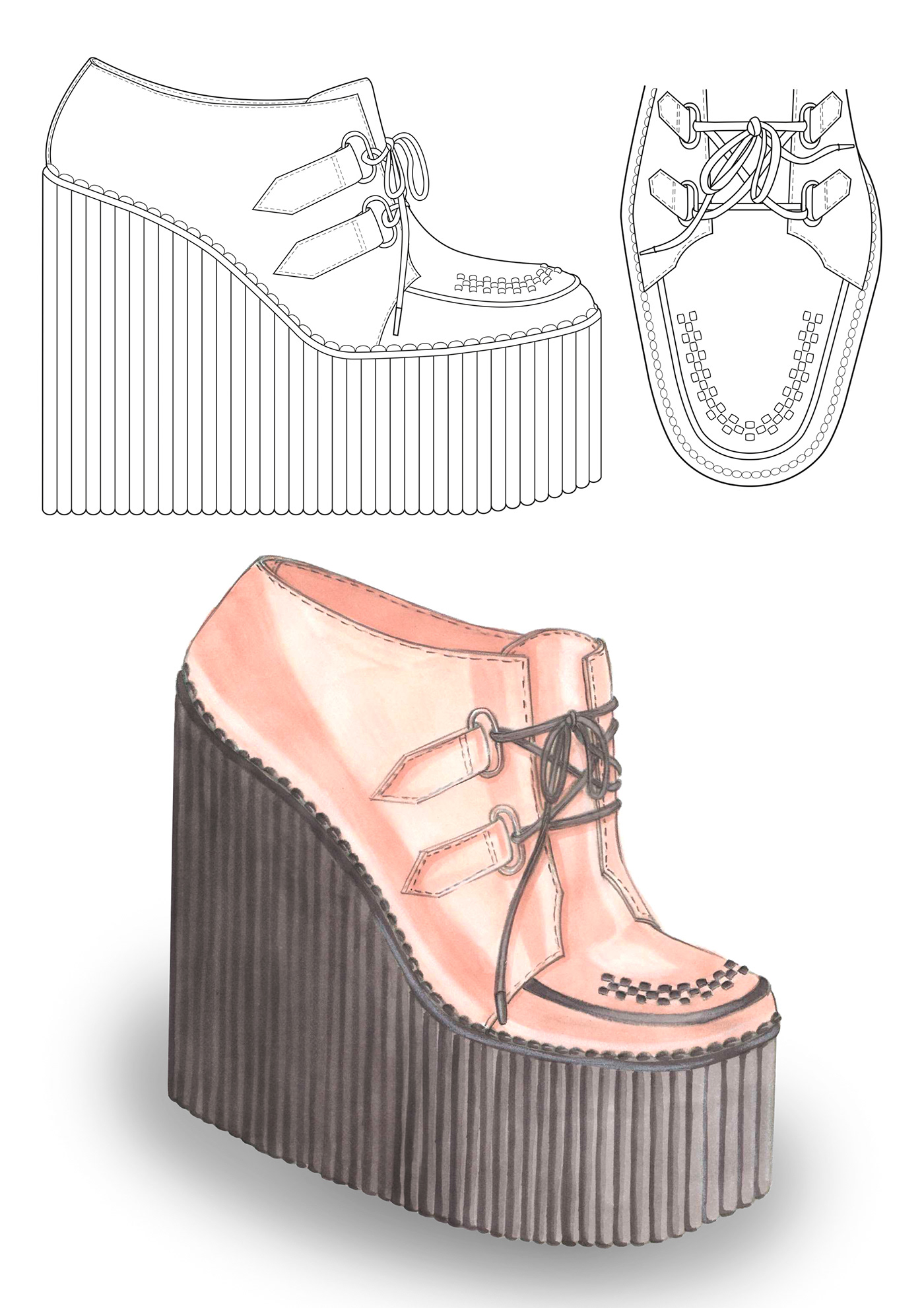Accessory Drawing  fashiondesign fashiondesigner fashionsketch handdrawing technicaldrawing