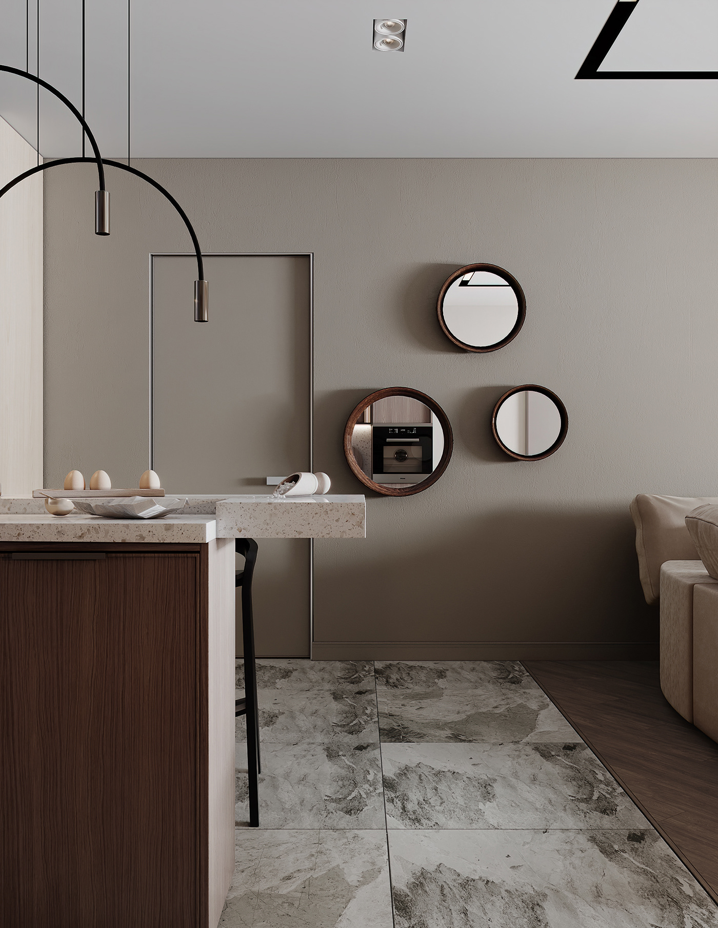 3dmax cgartist CoronaRender  design Interior kitchen living room visualization