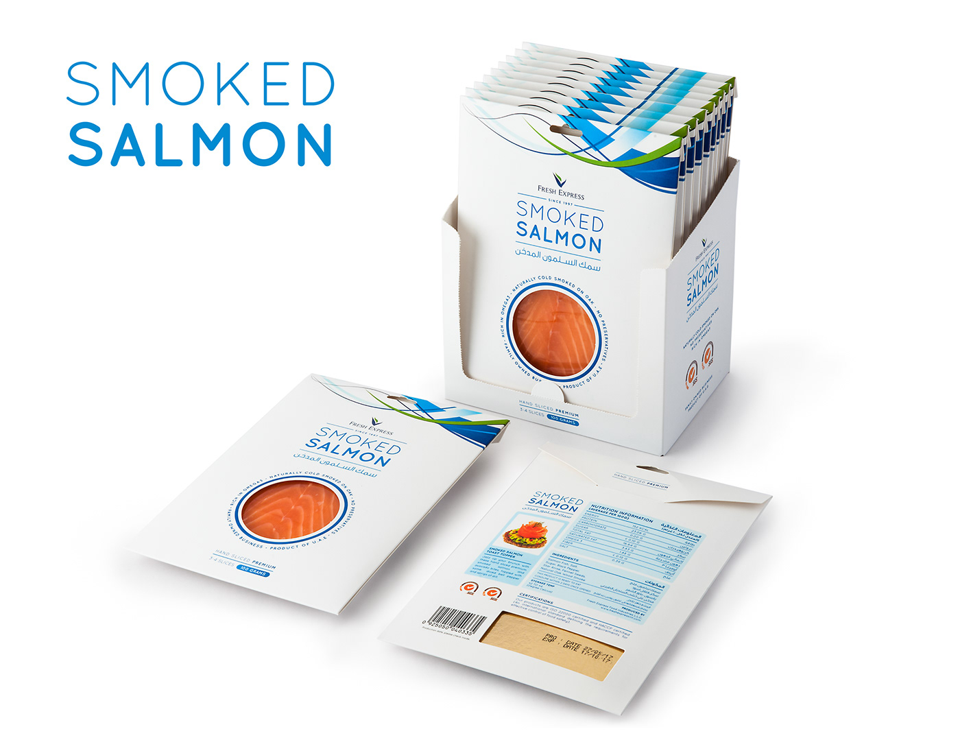 akshaythinks designer in dubai Fresh Express fresh express int graphic design  minimal package design  product packaging design Seafood Packaging smoked salmon