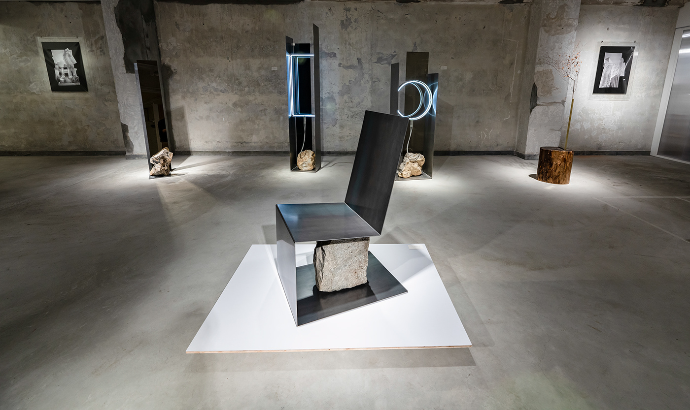 sculpture Exhibition  industrial raw Brutalism wabi-sabi furniture design  collectible design Daniel Kamp Batten and Kamp
