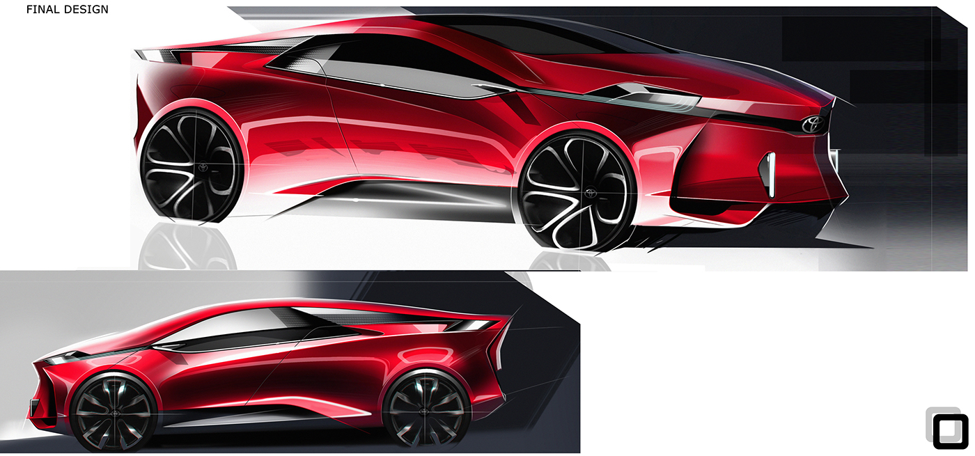 toyota Toyota C-HR concept car sketch Sketch and Renderings
