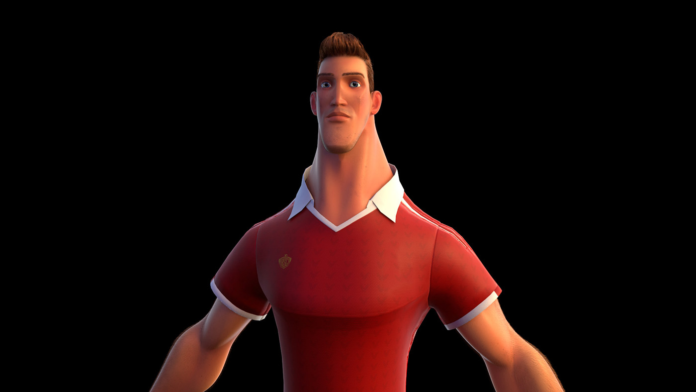 football 3dart CGI animation  player ads tvc