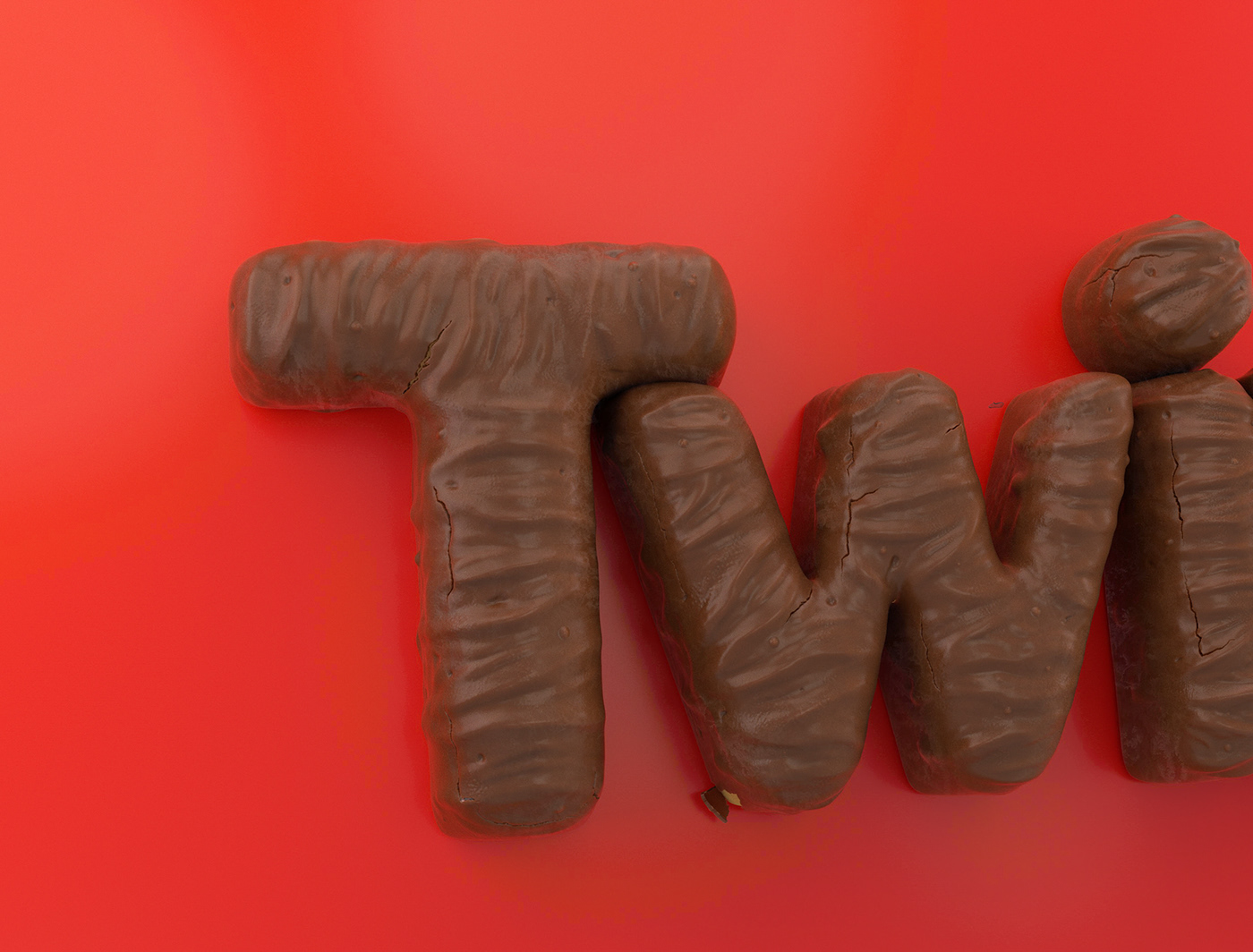 type 3D Type chocolate chocolate ad twix 3D CHOCOLATE yummy 3D 3D lettering CGI