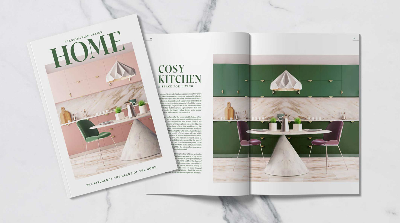 art direction  design Interior Layout lifestyle magazine minimalistic print design  publication Scandinavian
