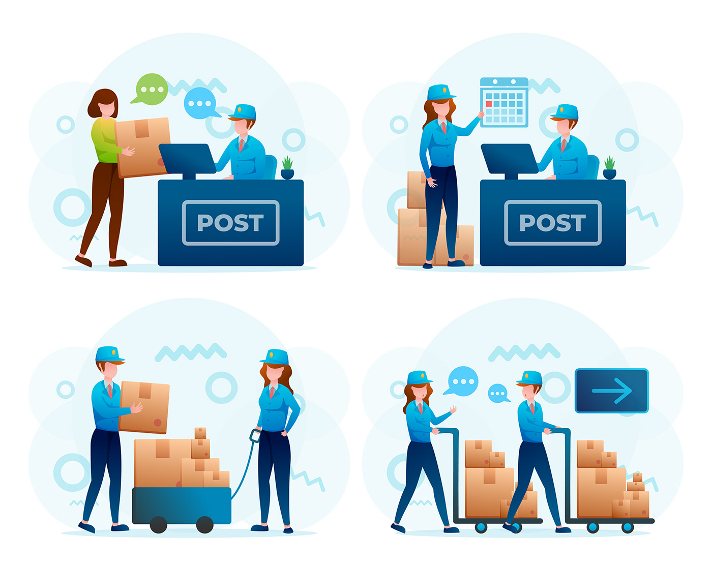 postman ILLUSTRATION  Character UI design marketing   Web cartoon vector brand