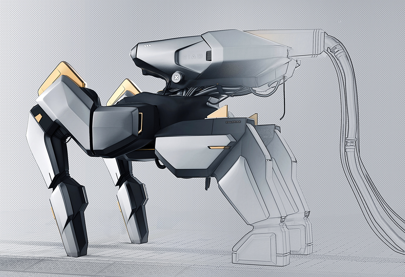 3dmodeling concept conceptart Conceptdesign design HardSurface postproduction rendering robotconcept