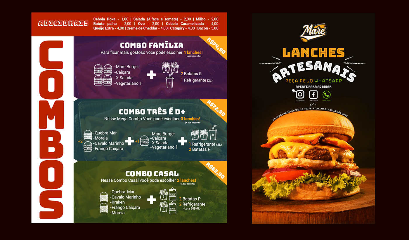 cardápio folder Food  hamburgueria impresso menu panfleto printed restaurant