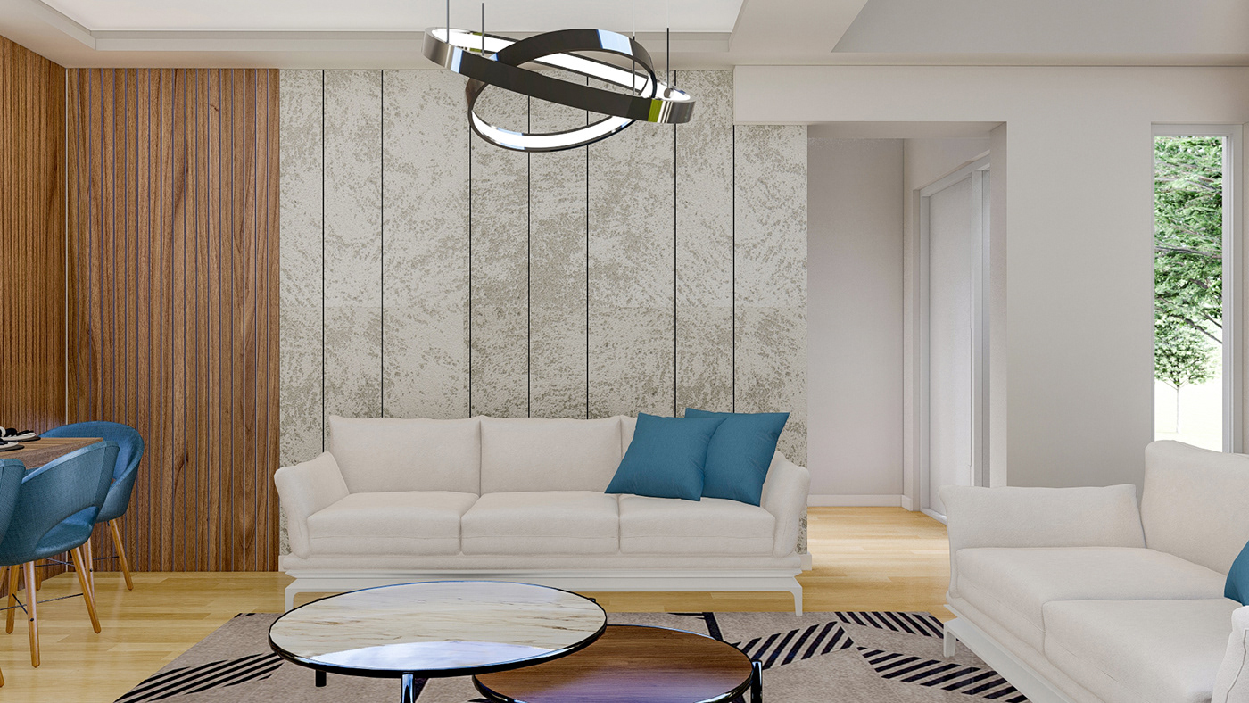 3D architecture interior design  modern Render visualization