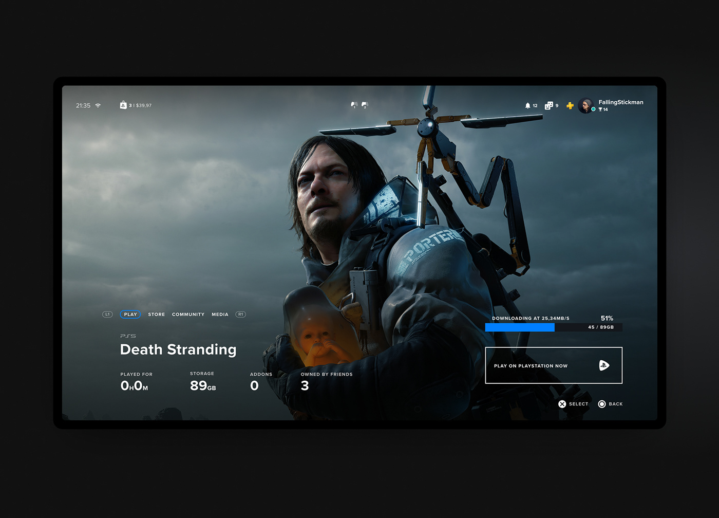product design  user interface ui design UI/UX operating system playstation console animation 