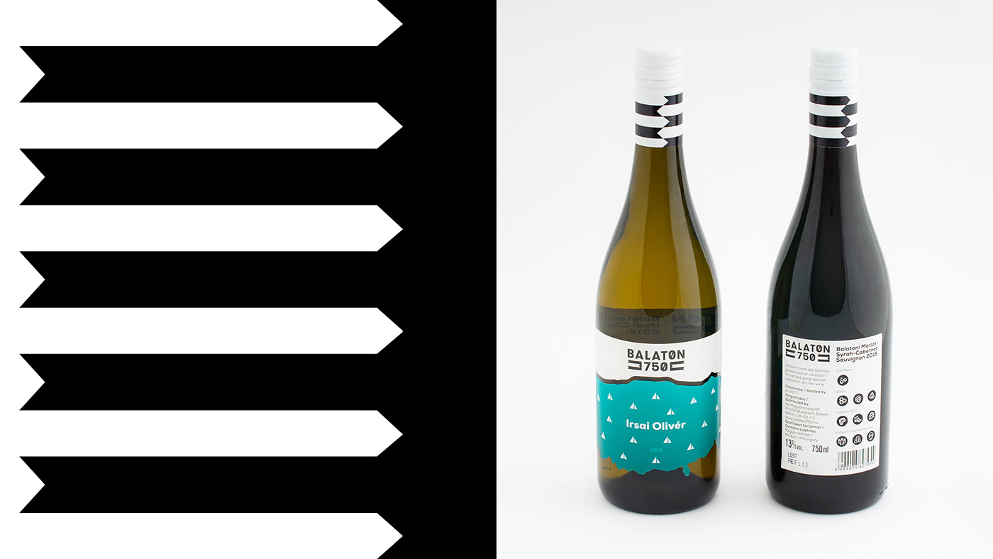 wine Label summer hungary balaton sailing graphic design lake stripes