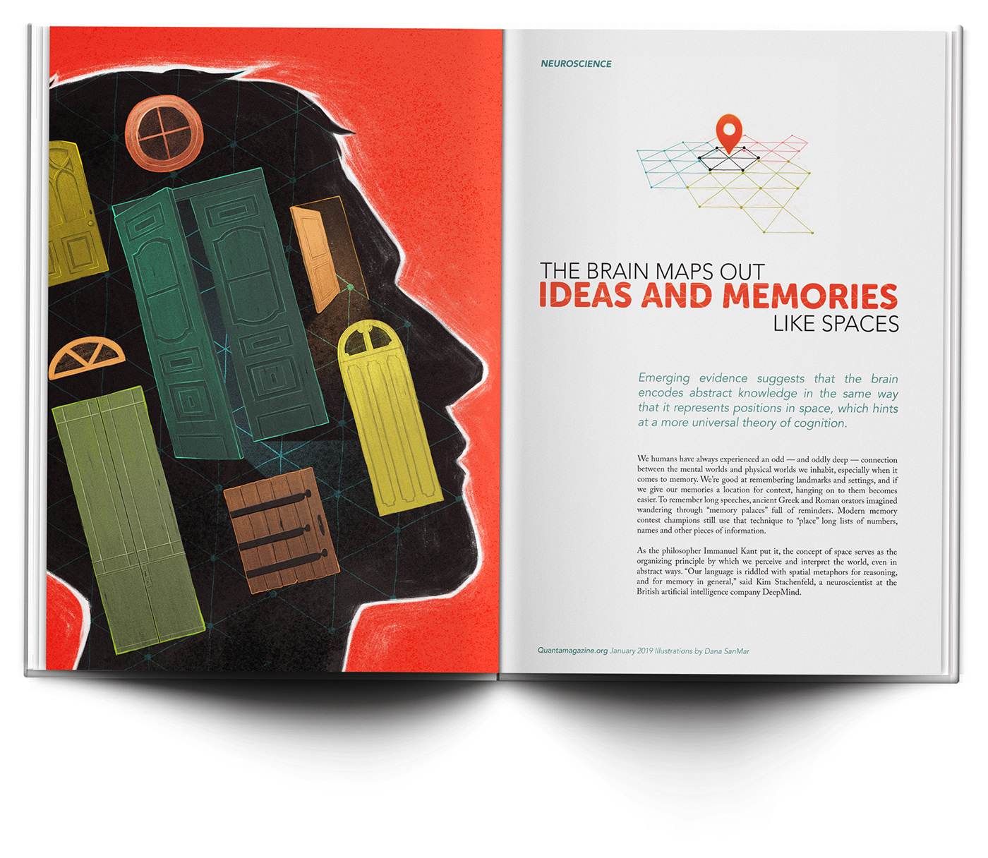 Editorial Illustration memories concepts ILLUSTRATION  spaces brain processing