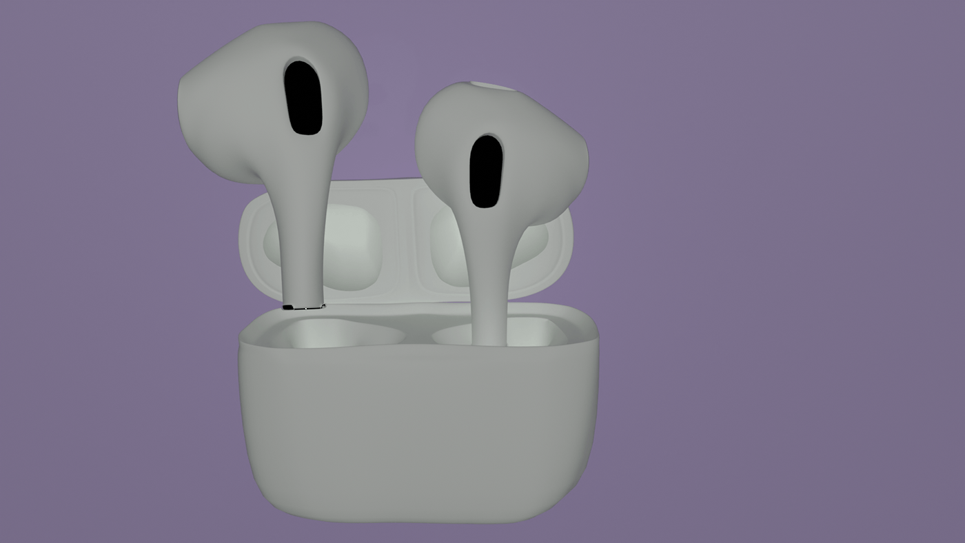 blender Maya Airpod modeling 3d 3d modeling animation  Advertising  airpod modeling Texturing and Lighting