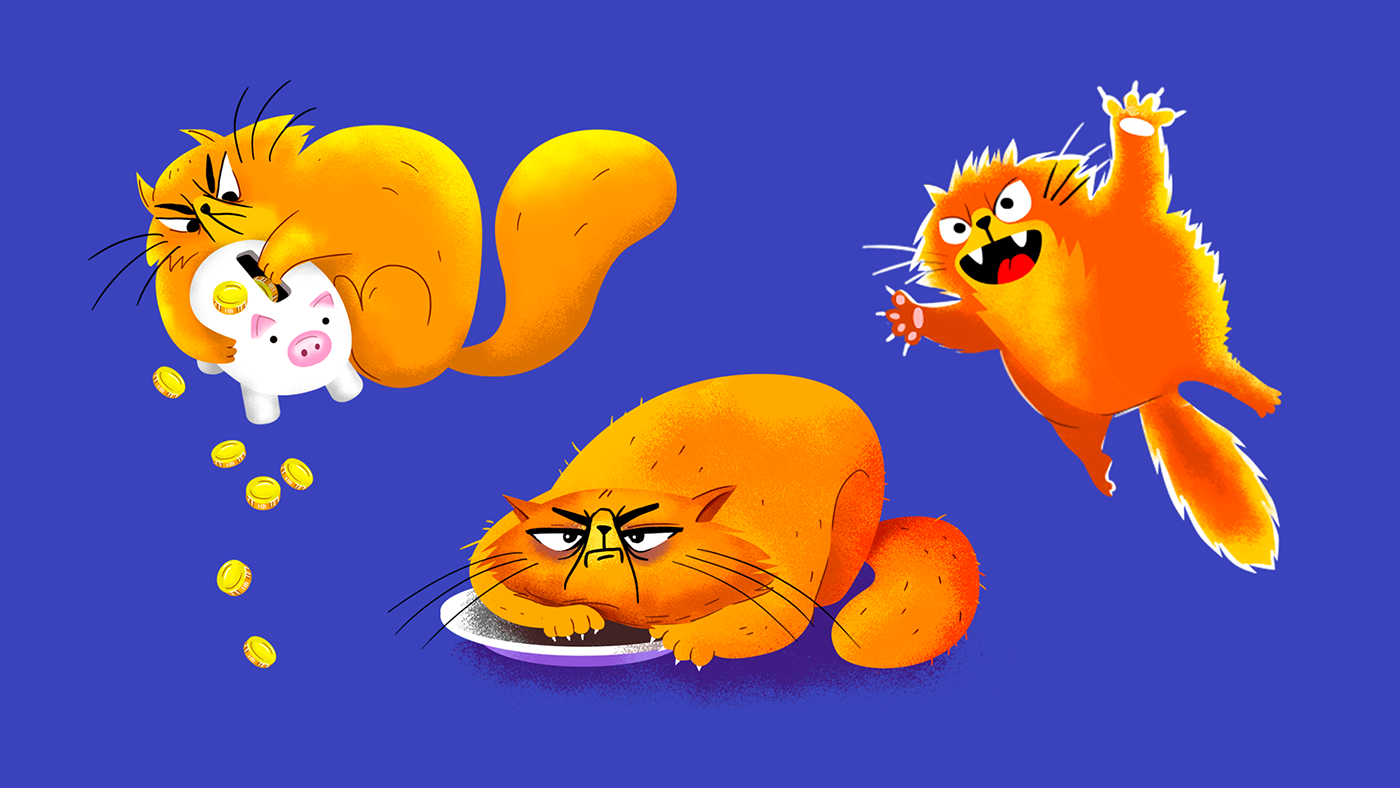 business Cat Character Character design  Draft ILLUSTRATION  photoshop presentation sketch