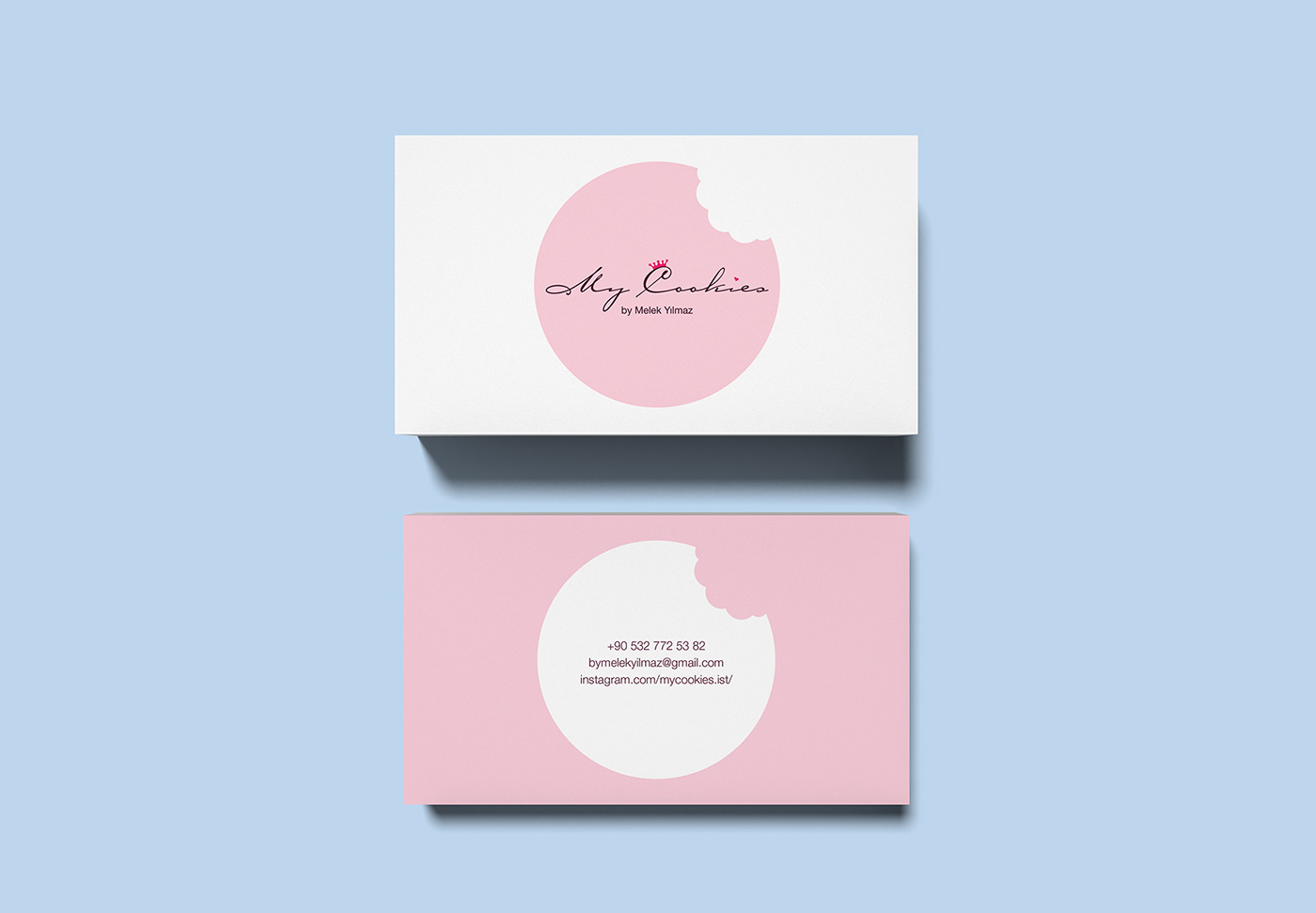 logo business card cookie baking baker identity cookies pink