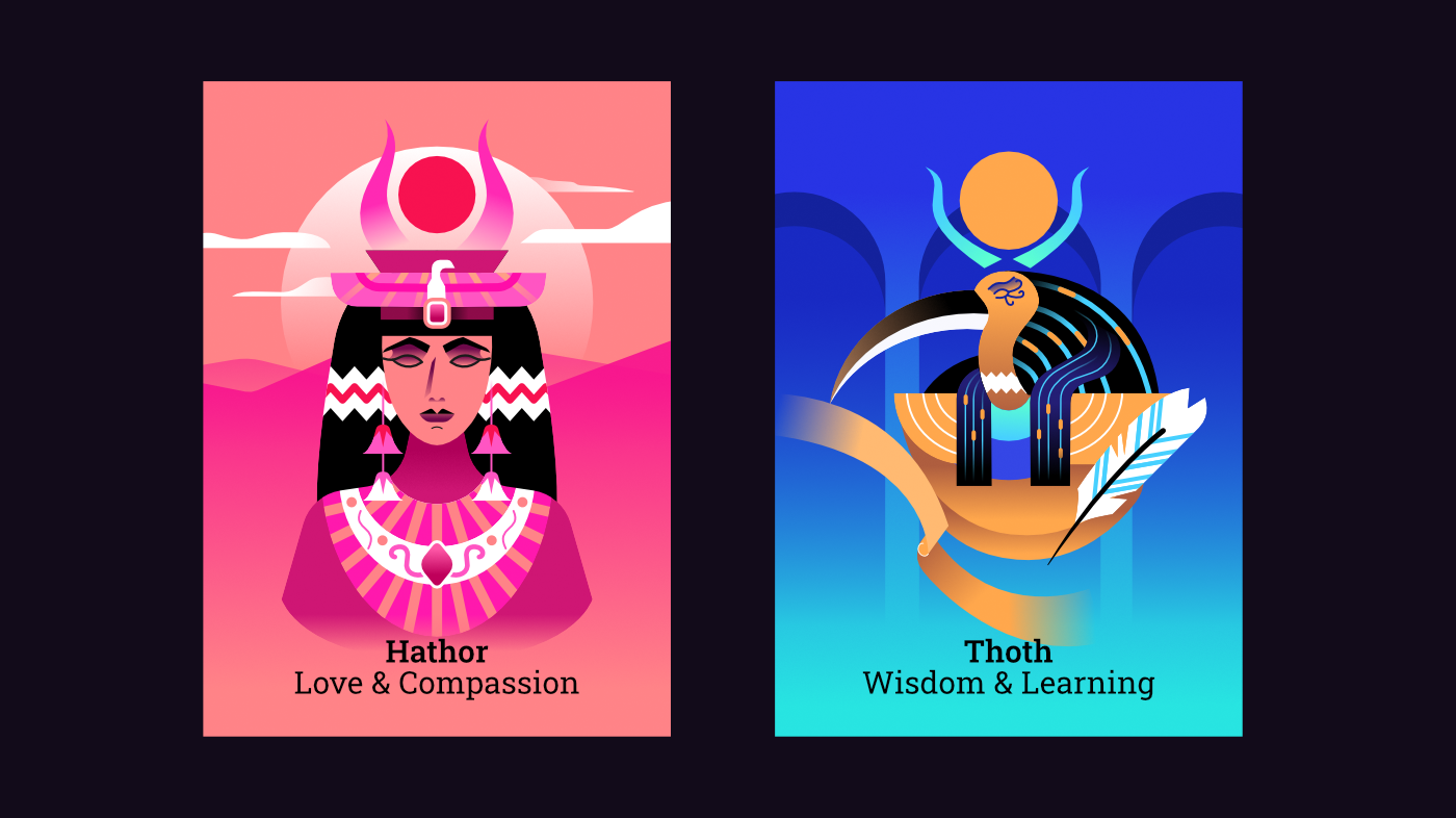 card design cards color colorful egypt flat futuristic neon vector vibrant