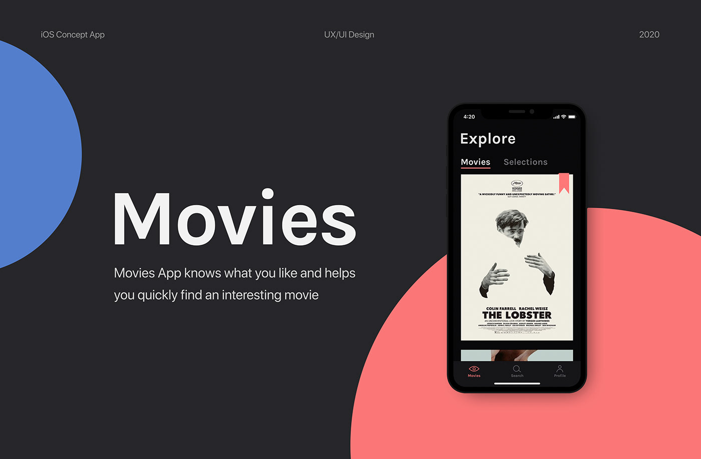 app Cinema interaction Interface ios Minimalism mobile movie UI ux