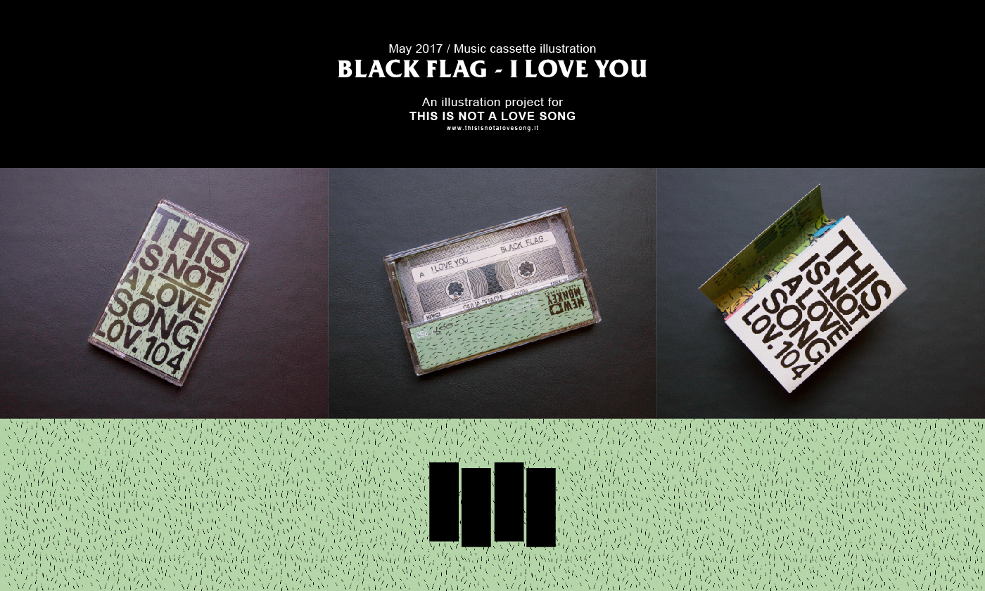 tinals thisisnotalovesong blackflag ILLUSTRATION  punk music cassette graphic design 