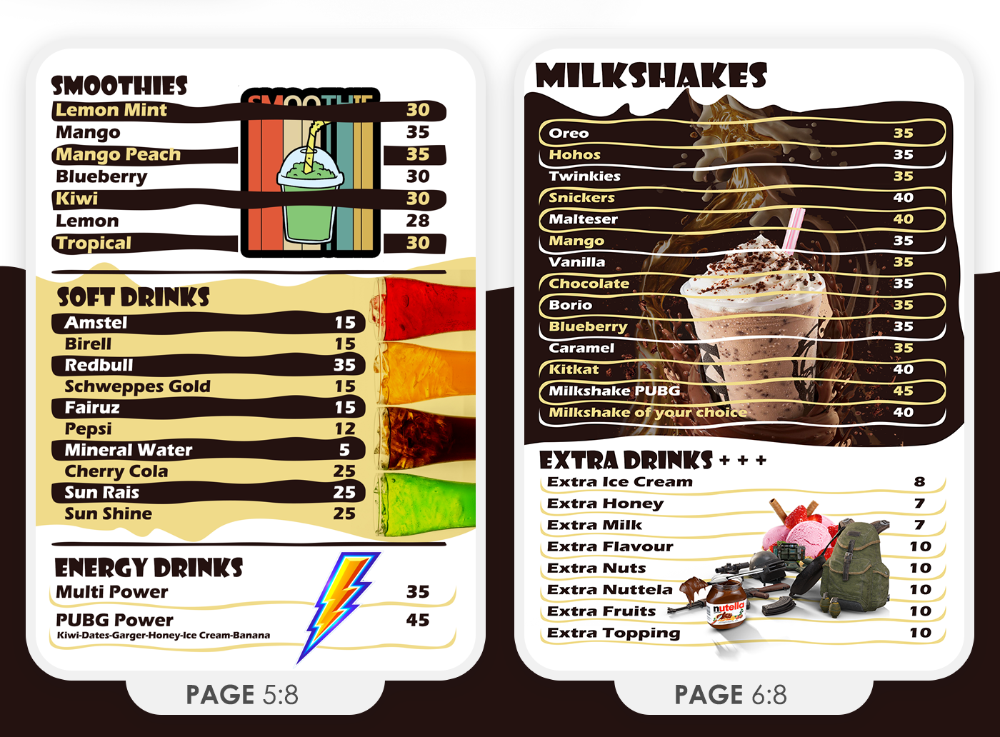 brochure Coffee coffee shop drinks Food  menu menudesign playstation