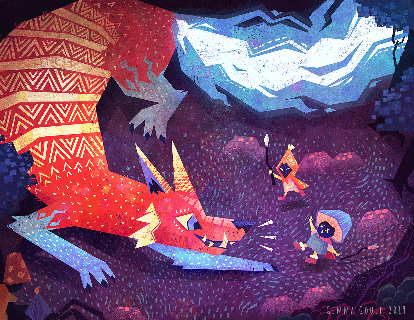 monster project gemma gould wolf monster imagination colorful geometric dragon kidlit childrens art