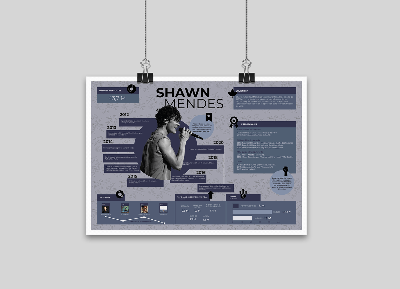 infografia Inphography inphographic diseño gráfico Graphic Designer shawn mendes music industry diseño diseño de infografías