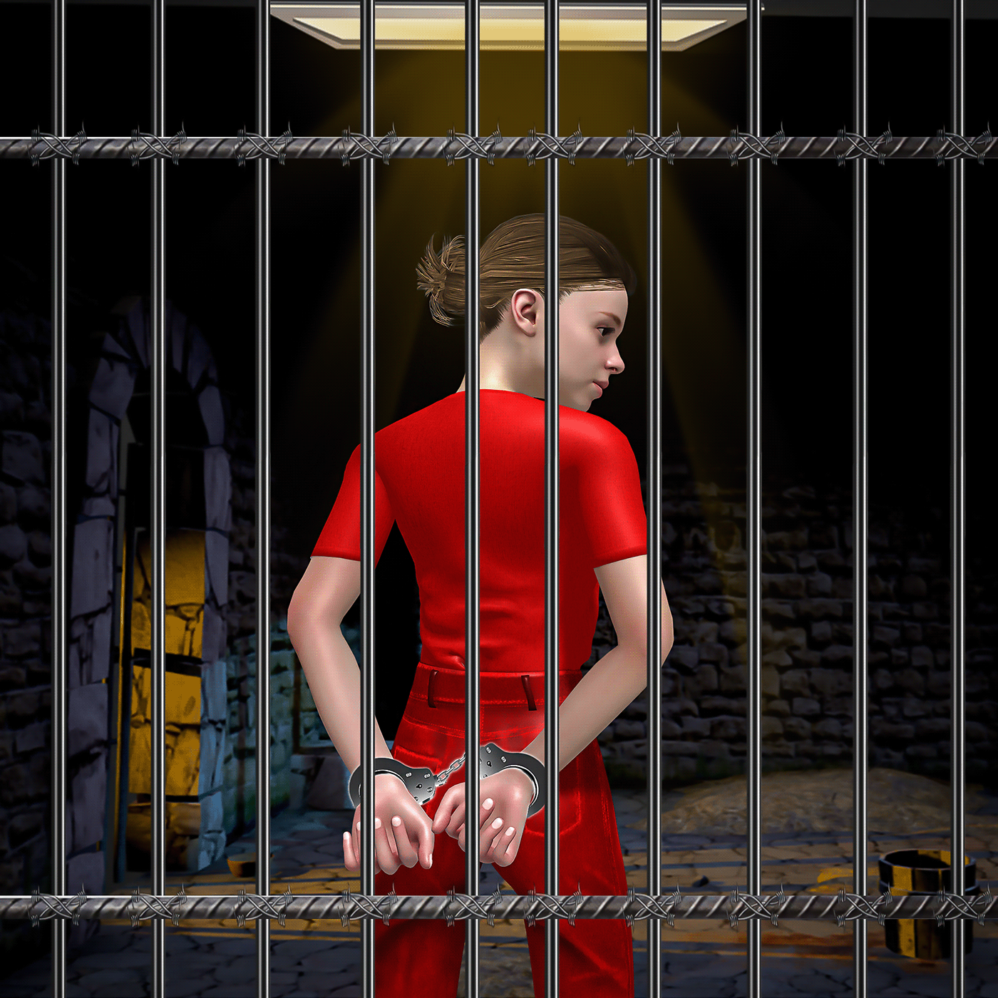 3D Cell game Games Jail jailbreak prison Prisoner Render rendering
