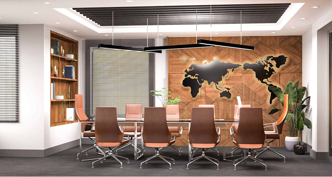 Office modern interior design  luxury 3dmax vray Modern Design architecturre managerroom meetingroom